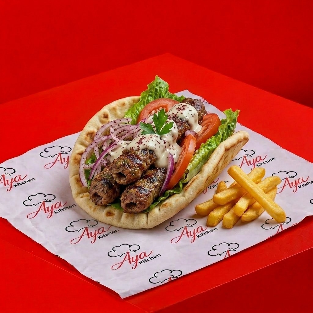 Kofta Kabab on Pita